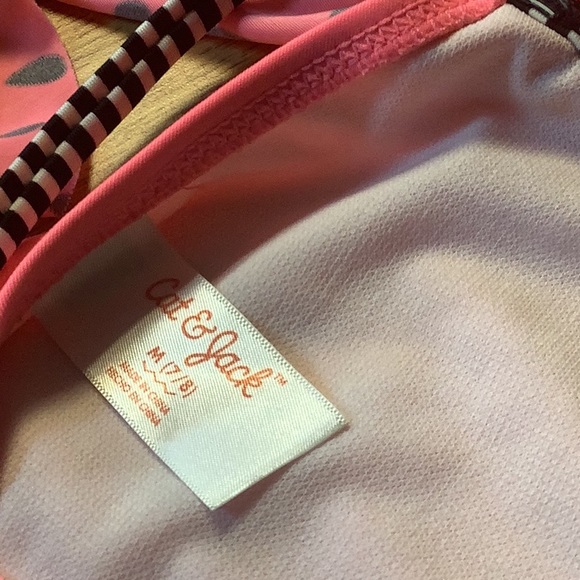 CAT & JACK bikini pink blue vibrant colors polkadots size M 7/8 girls - Picture 6 of 6